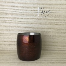 チタンカップ樽型　白檀塗内チタン