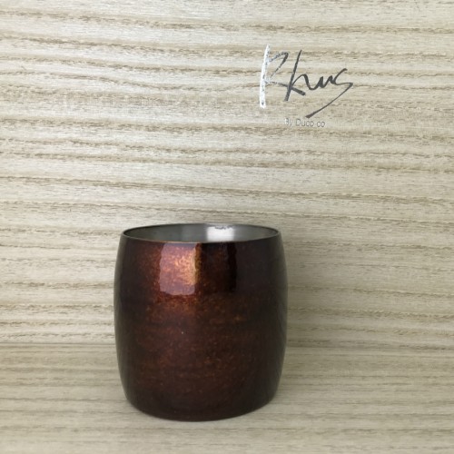 チタンカップ樽型　白檀塗内チタン